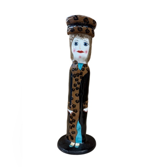 Bella Casa "Lydia's Leopard Coat " Susan Paley by Ganz Ceramic Vase 11.5" - Picture 1 of 5